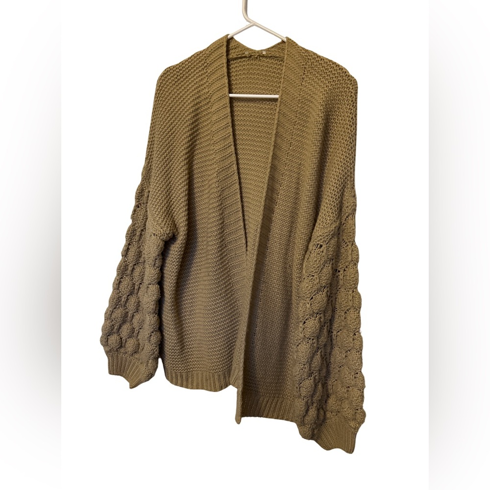 Cozy Brown Knit Cardigan Sweater